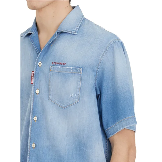 DSQUARED CAMICIA BOWLING IN DENIM Vendita Calda