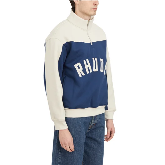 RHUDE FELPA MEZZA ZIP LOGO Vendite Flash