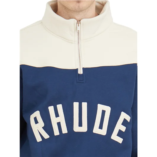 RHUDE FELPA MEZZA ZIP LOGO Vendite Flash