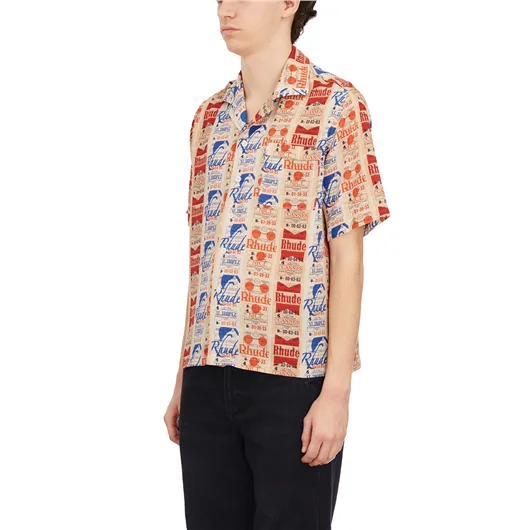 RHUDE CAMICIA STAMPATA IN SETA Vendite stagionali