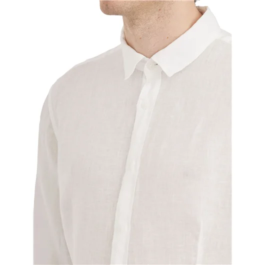 DANIELE ALESSANDRINI CAMICIA BASICA IN LINO Black Friday