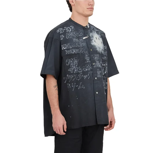 MAISON MIHARA YASUHIRO CAMICIA CON STAMPA DISTRESSED Offerte stagionali