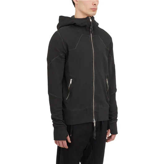 THOM KROM FELPA CON CAPPUCCIO E ZIP In Linea