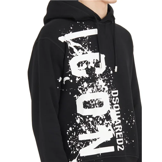 DSQUARED FELPA ICON CON CAPPUCCIO Spedizione Gratuita