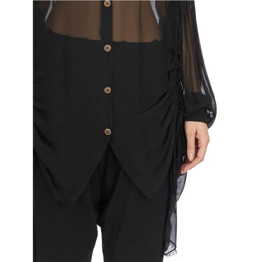 SANCTAMUERTE CAMICIA OVER IN VISCOSA E SETA Fino Al -60%