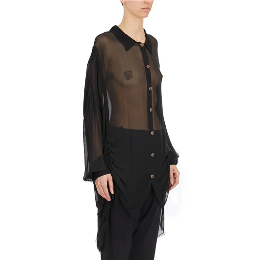 SANCTAMUERTE CAMICIA OVER IN VISCOSA E SETA Fino Al -60%