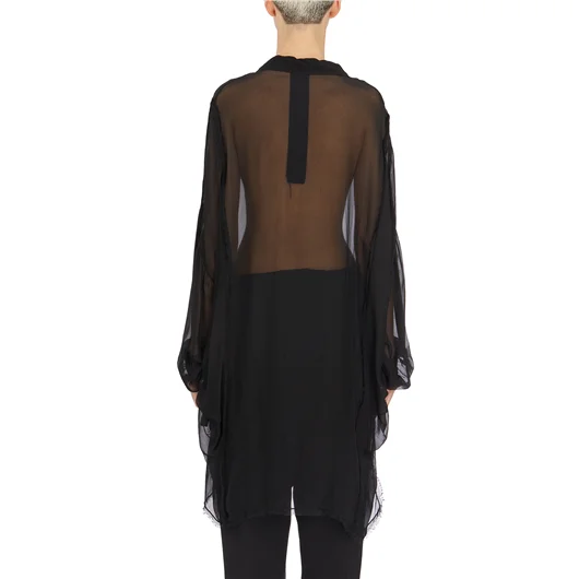 SANCTAMUERTE CAMICIA OVER IN VISCOSA E SETA Fino Al -60%