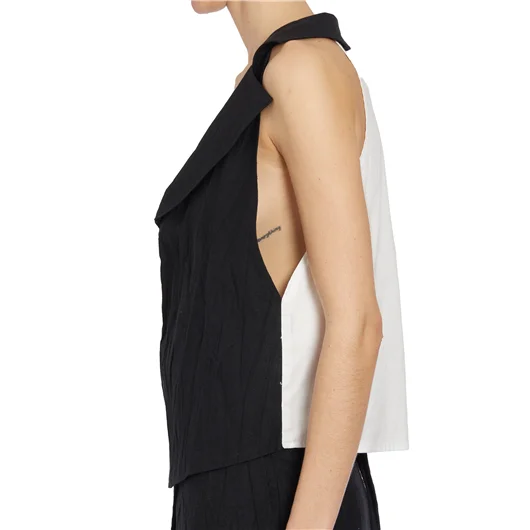 NOSTRASANTISSIMA GILET IN LINO CON REVER Offerta Anniversario