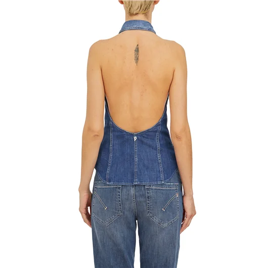 DONDUP GILET IN DENIM Smaltimento dello stoccaggio