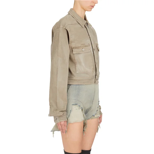 RICK OWENS DRKSHDW GIACCA IN DENIM CAPE SLEEVE CROPPED OUTERSHIRT Nuovi prodotti