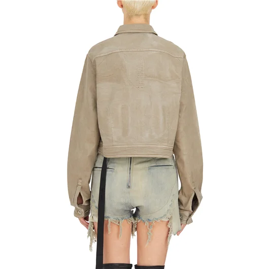 RICK OWENS DRKSHDW GIACCA IN DENIM CAPE SLEEVE CROPPED OUTERSHIRT Nuovi prodotti