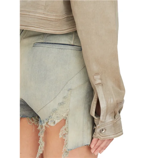 RICK OWENS DRKSHDW GIACCA IN DENIM CAPE SLEEVE CROPPED OUTERSHIRT Nuovi prodotti