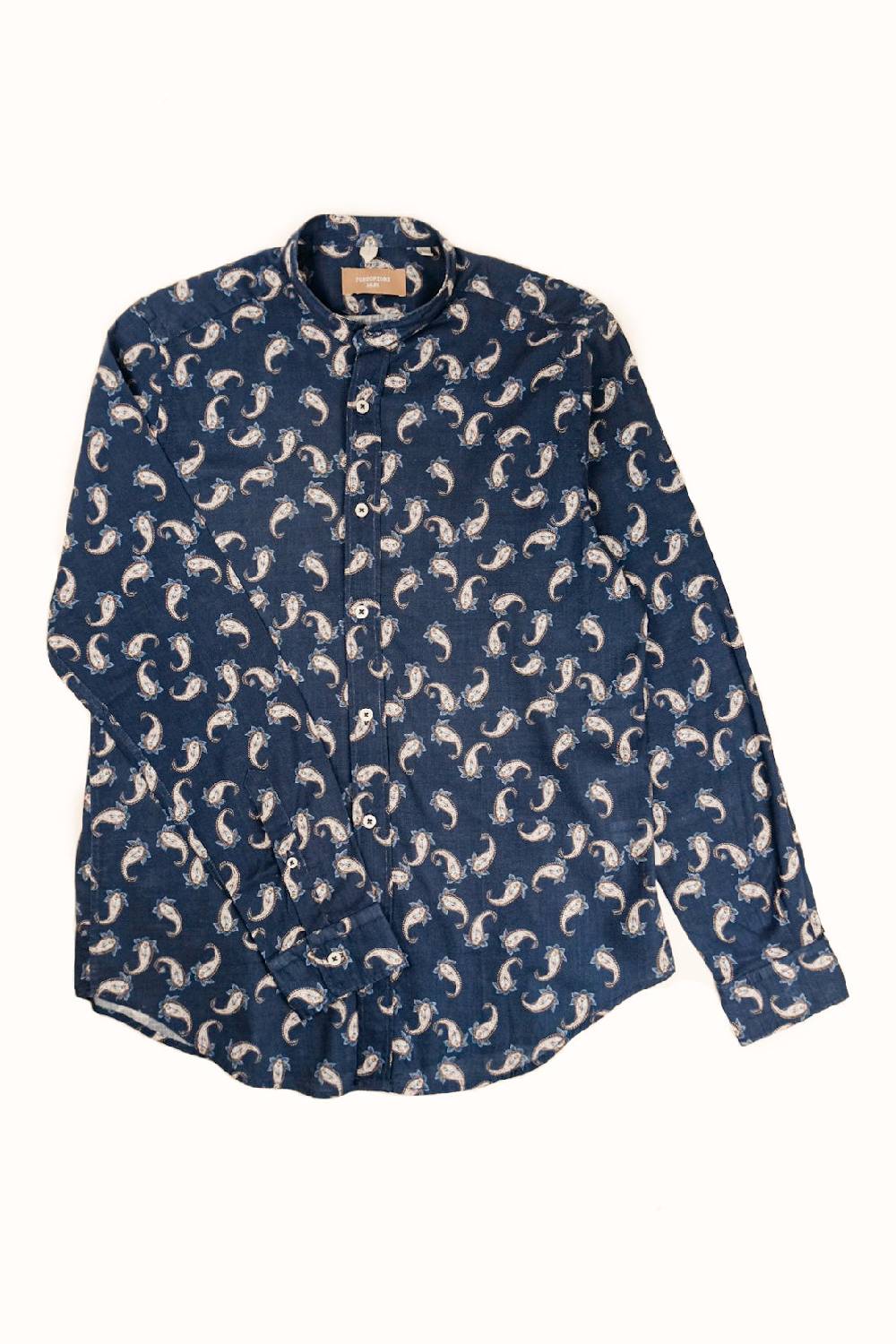 Portofiori CAMICIA KOREA FANTASIA MISTO LINO Nuovo