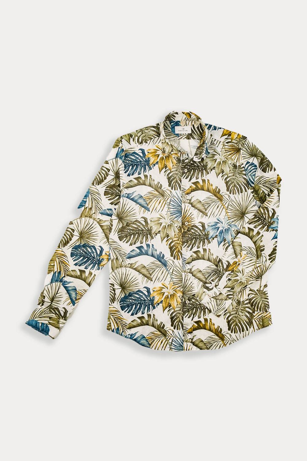Portofiori CAMICIA FANTASIA MISTO LINO Promozione