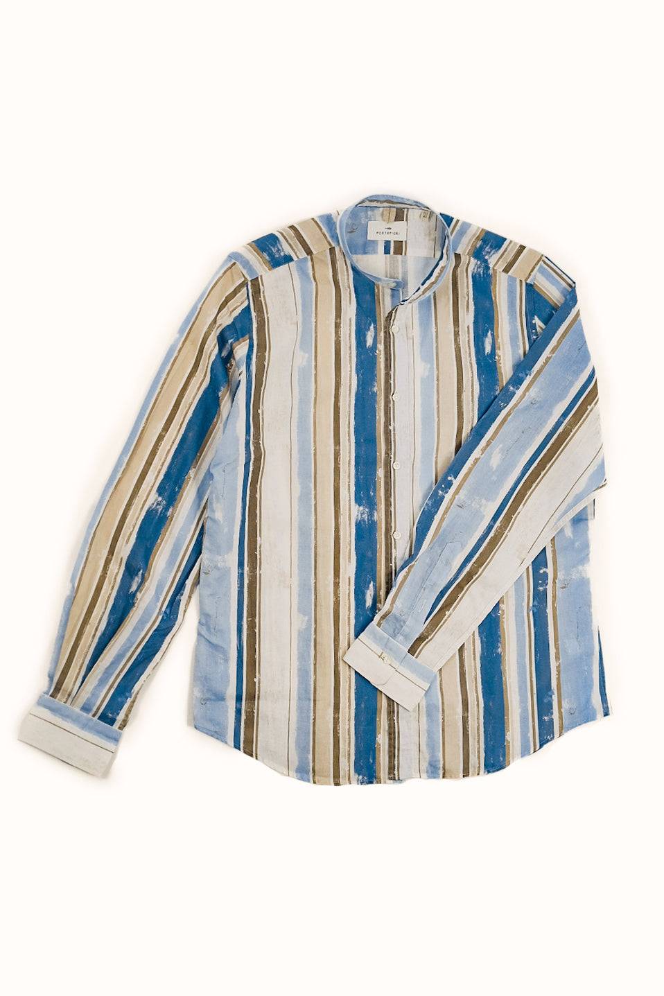 Portofiori CAMICIA FANTASIA MISTO LINO Negozi Online
