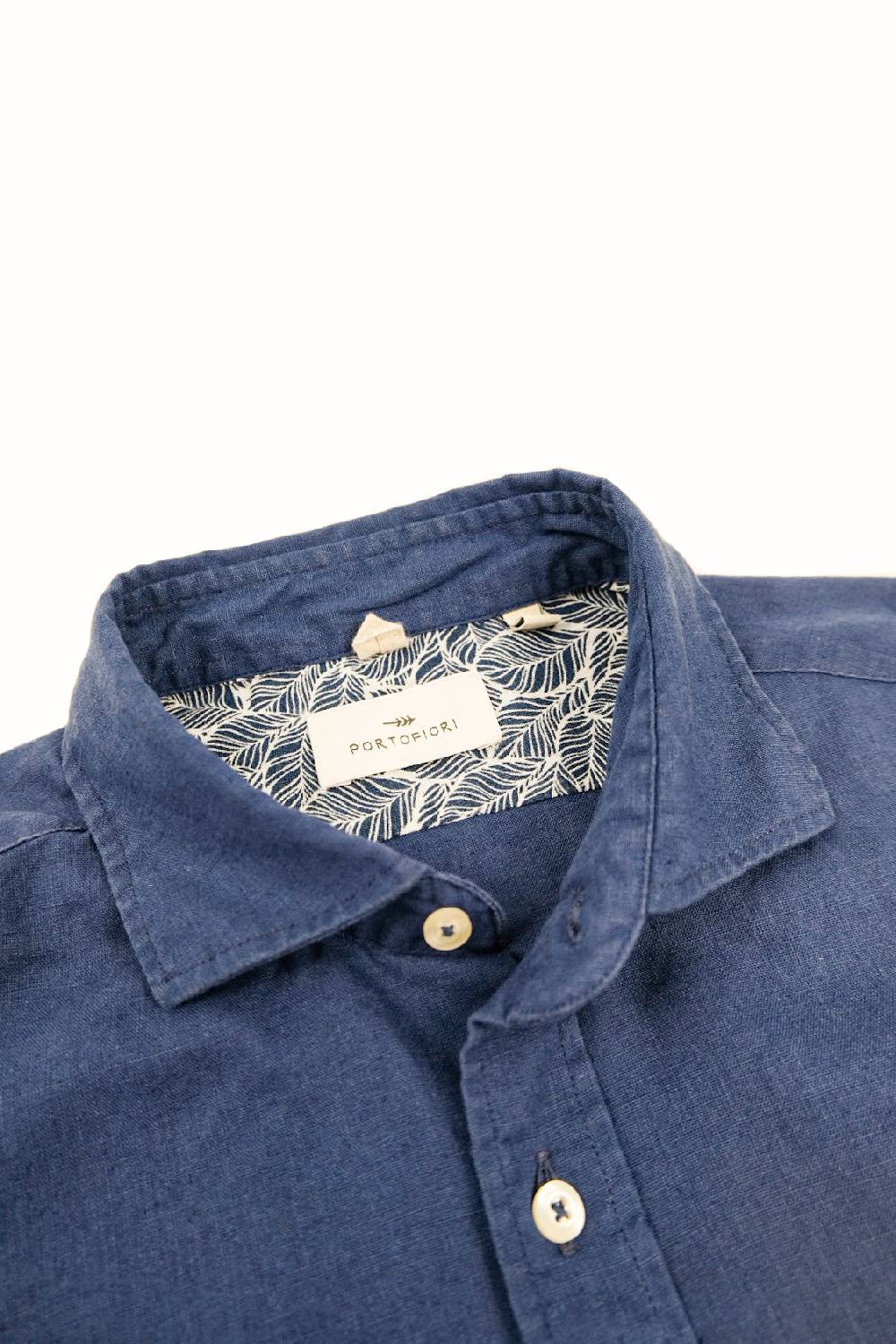 Portofiori CAMICIA MISTO LINO Consegna Veloce