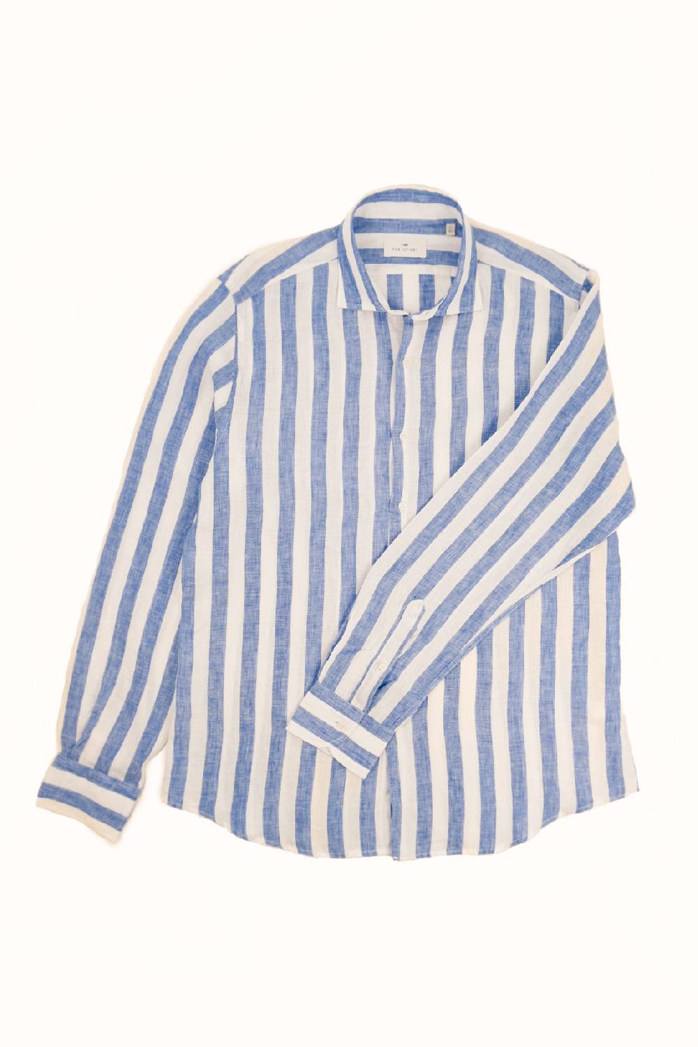 Portofiori CAMICIA RIGATA PURO LINO Sottocosto