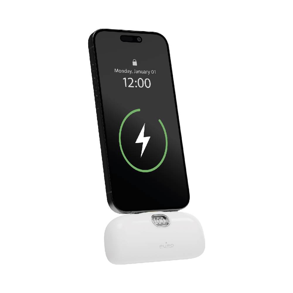 Puro Power Bank 5000mAh USB-C con connettore integrato Plug 5 Pezzi Unici