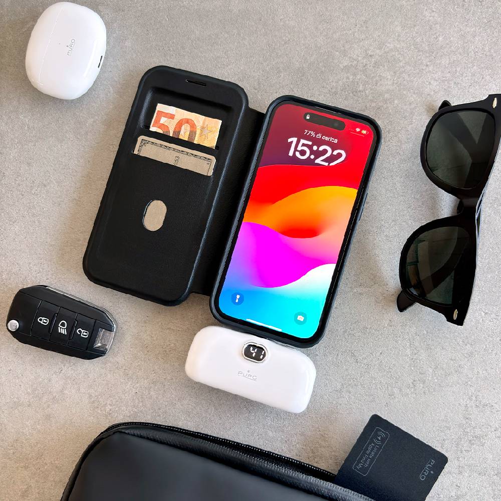 Puro Power Bank 5000mAh USB-C con connettore integrato Plug 5 Pezzi Unici