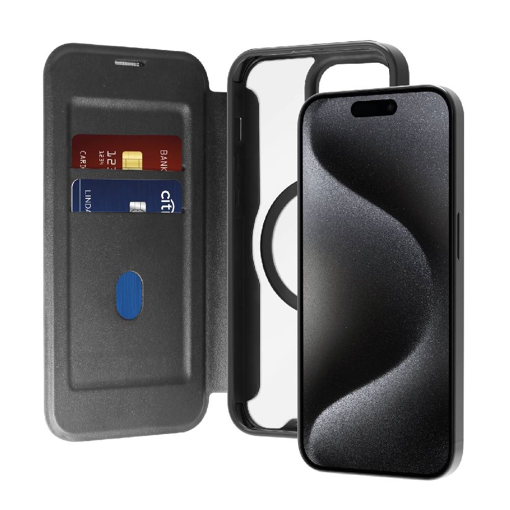 Puro Custodia Book Mag per iPhone 15 Pro Convenienza