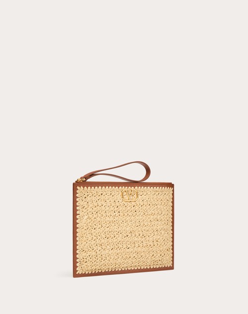 ﻿Red Valentino POCHETTE VLOGO SIGNATURE IN RAFIA Nuova