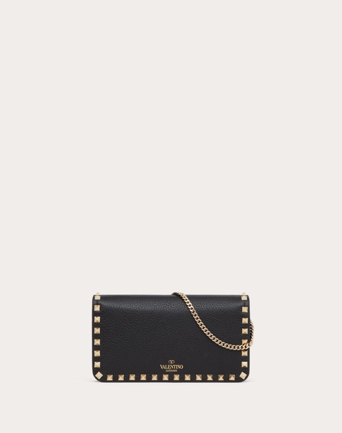 Red Valentino POUCH CON CATENA ROCKSTUD IN VITELLO GRANATO In Linea