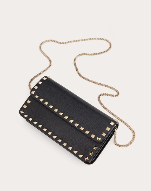 Red Valentino POUCH CON CATENA ROCKSTUD IN VITELLO GRANATO Vendita