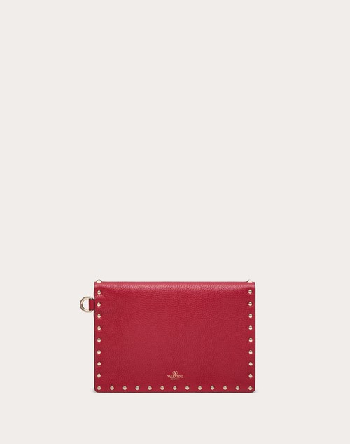 Red Valentino POUCH ROCKSTUD IN VITELLO GRANATO Promozione