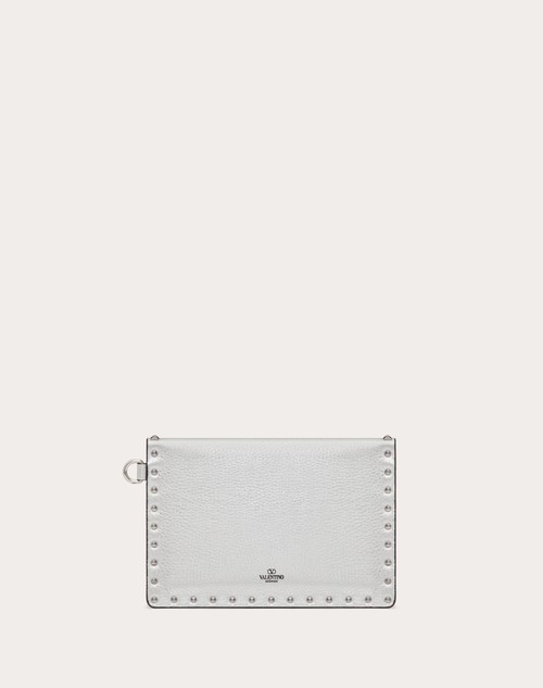 Red Valentino POCHETTE ROCKSTUD IN VITELLO GRANATO METALLIZZATO Spedizione Gratuita