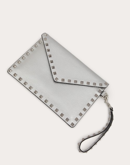 Red Valentino POCHETTE ROCKSTUD IN VITELLO GRANATO METALLIZZATO Spedizione Gratuita