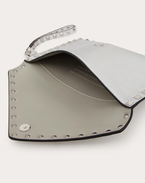 Red Valentino POCHETTE ROCKSTUD IN VITELLO GRANATO METALLIZZATO Spedizione Gratuita