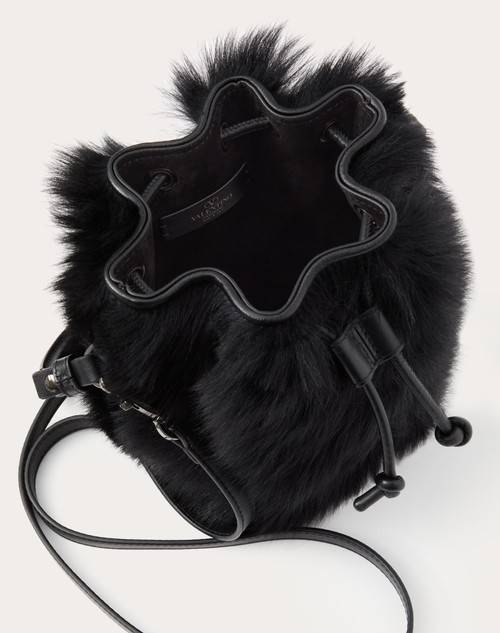 Red Valentino MINI BORSA A SECCHIELLO VLOGO SIGNATURE IN MONTONE Promozione Limitata