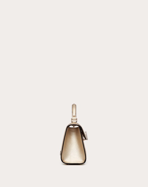 Red Valentino BORSA A MANO MINI VSLING IN VITELLO GRANATO METALLIZZATO Qualità