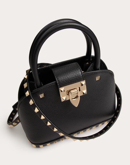 Red Valentino BORSA PICCOLA A MANO VALENTINO GARAVANI ROCKSTUD IN VITELLO GRANATO Promozione Limitata