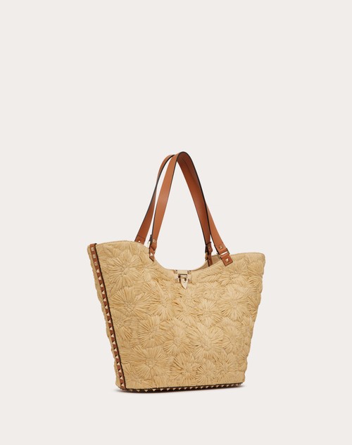 Red Valentino BORSA SHOPPING ROCKSTUD IN RAFIA INTRECCIATA Novità