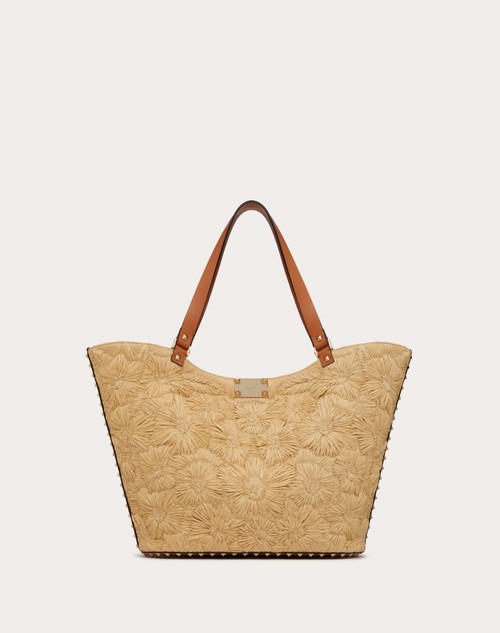 Red Valentino BORSA SHOPPING ROCKSTUD IN RAFIA INTRECCIATA Novità