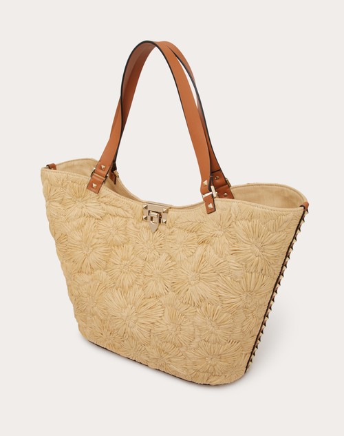 Red Valentino BORSA SHOPPING ROCKSTUD IN RAFIA INTRECCIATA Novità
