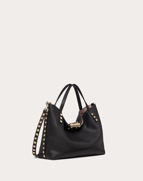 Red Valentino BORSA PICCOLA ROCKSTUD IN VITELLO GRANATO CON FODERA A CONTRASTO Presa