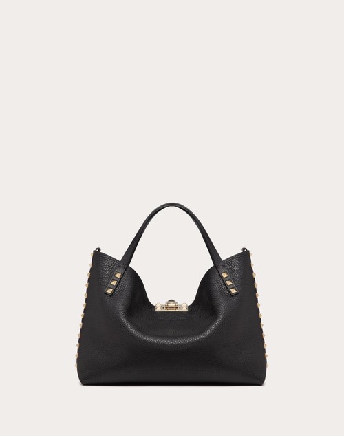Red Valentino BORSA PICCOLA ROCKSTUD IN VITELLO GRANATO CON FODERA A CONTRASTO Sconto