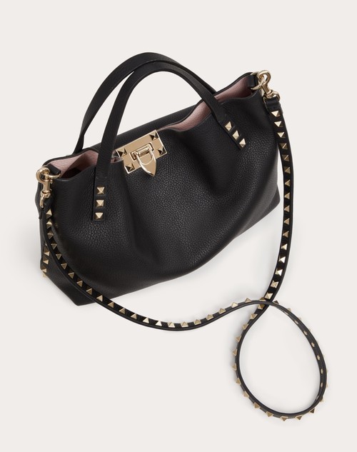 Red Valentino BORSA PICCOLA ROCKSTUD IN VITELLO GRANATO CON FODERA A CONTRASTO Sconto