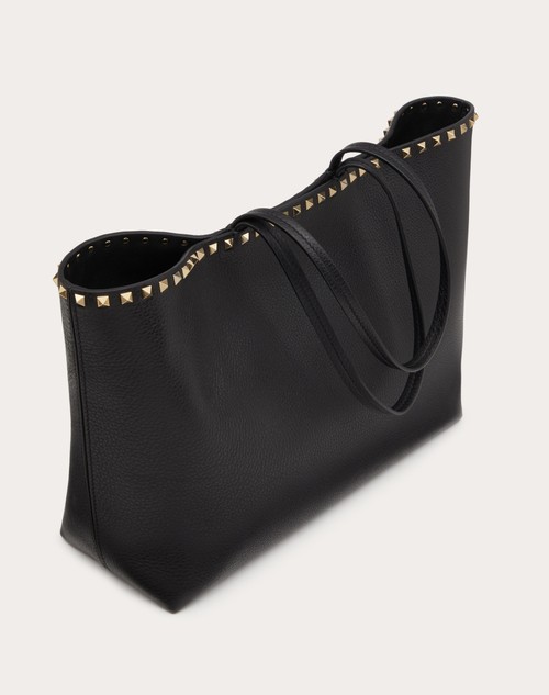 Red Valentino BORSA SHOPPING ROCKSTUD IN VITELLO GRANATO Economico