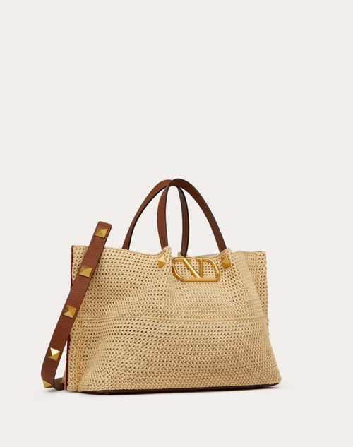 Red Valentino BORSA SHOPPING MEDIA IN RAFIA SINTETICA Saldi Di Fabbrica
