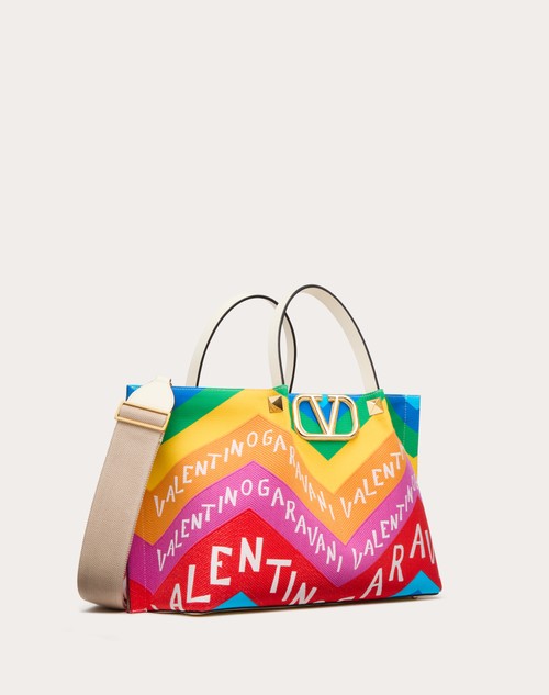 Red Valentino BORSA SHOPPING MEDIA VALENTINO GARAVANI ESCAPE IN CANVAS CON STAMPA CHEVRON24 I Più Venduti