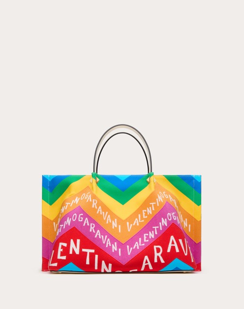 Red Valentino BORSA SHOPPING MEDIA VALENTINO GARAVANI ESCAPE IN CANVAS CON STAMPA CHEVRON24 I Più Venduti