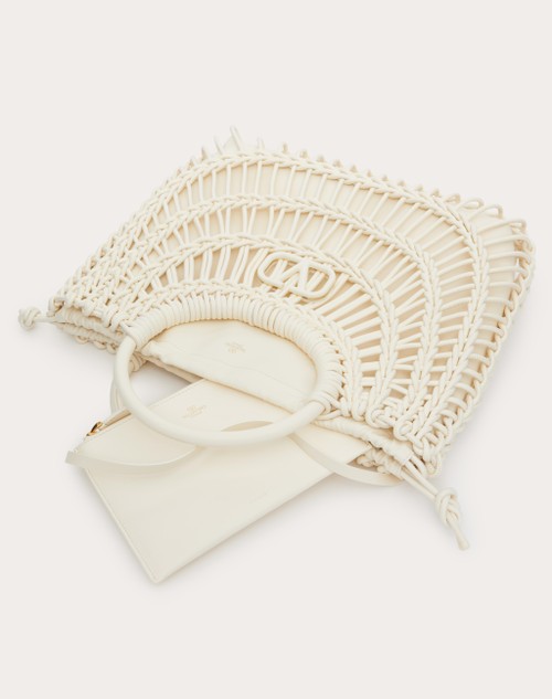 Red Valentino BORSA SHOPPING VALENTINO GARAVANI ALLKNOTS IN PELLE INTRECCIATA In Saldo