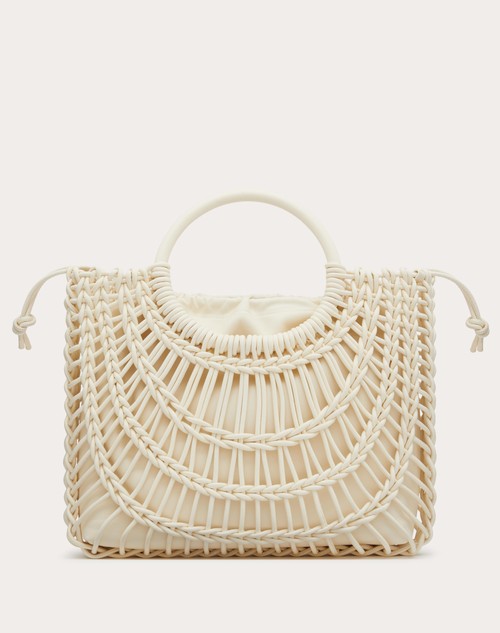Red Valentino BORSA SHOPPING VALENTINO GARAVANI ALLKNOTS IN PELLE INTRECCIATA Nuova