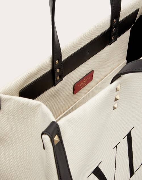 Red Valentino BORSA SHOPPING PICCOLA IN CANVAS CON STAMPA VLTN Italia