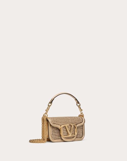 Red Valentino BORSA PICCOLA A SPALLA VALENTINO GARAVANI LOCÒ IN PELLE INTRECCIATA METALLIZZATA Spedizione Gratuita