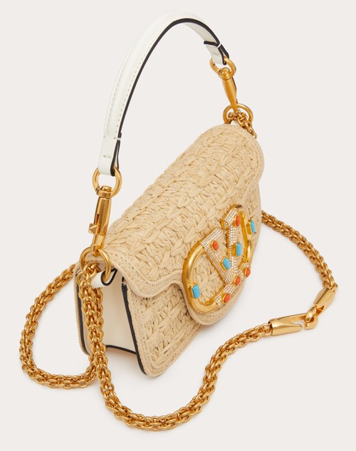 Red Valentino BORSA PICCOLA A SPALLA VALENTINO GARAVANI LOCÒ IN RAFIA CON LOGO GIOIELLO Promozione Limitata