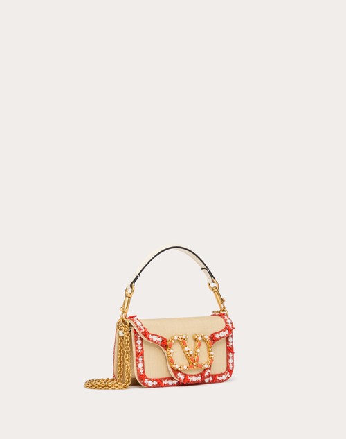 Red Valentino BORSA PICCOLA A SPALLA VALENTINO GARAVANI LOCÒ IN RAFIA CON PROFILO RICAMATO Fino Al -60%